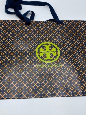 Tory Burch Gift Shopping Bag Logo Large 16" x 12" x 6" Blue Orange Green